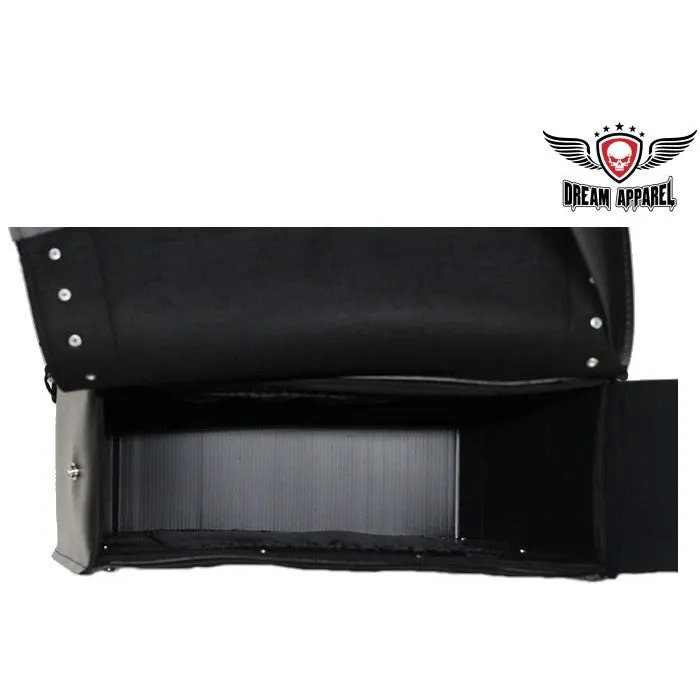 PVC Waterproof Motorcycle Saddlebag with Quick-Release, Studs