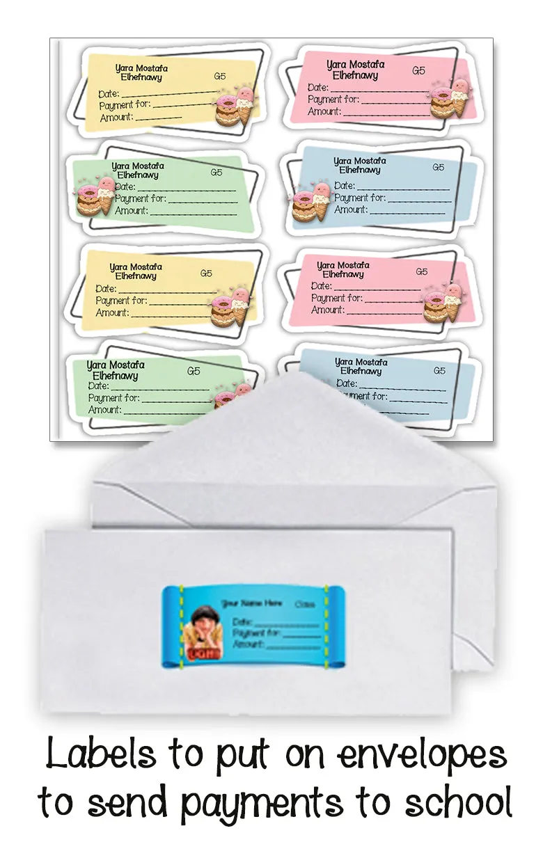 ""Donuts" School labels packs