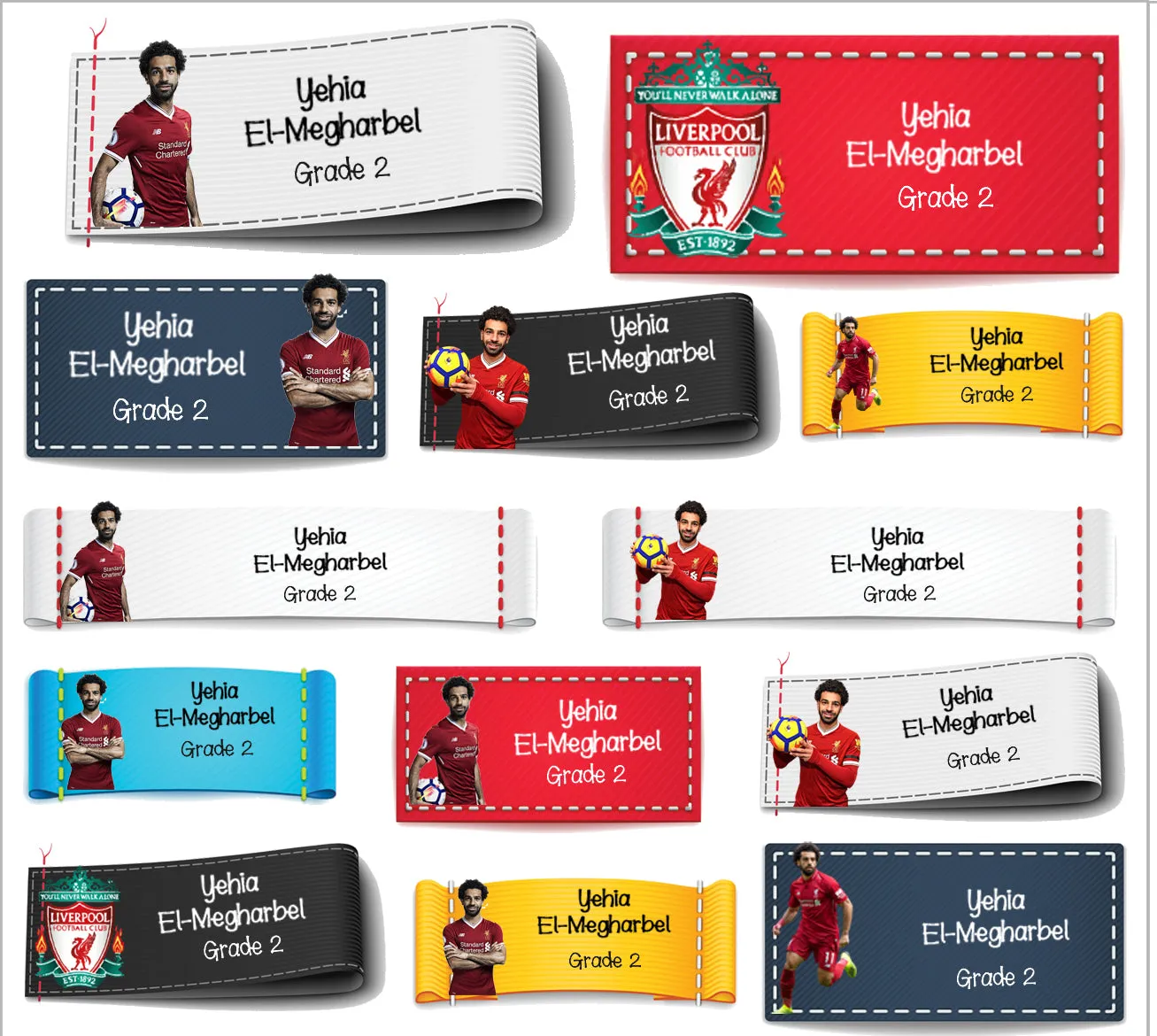 ""Mo Salah" School labels packs