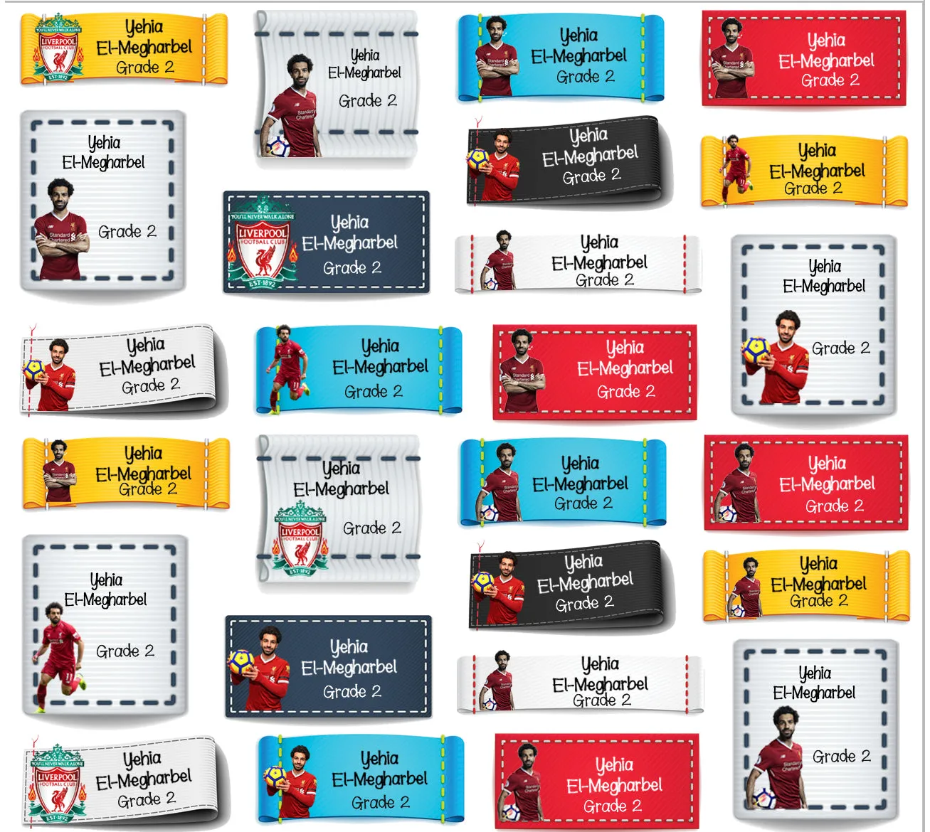 ""Mo Salah" School labels packs