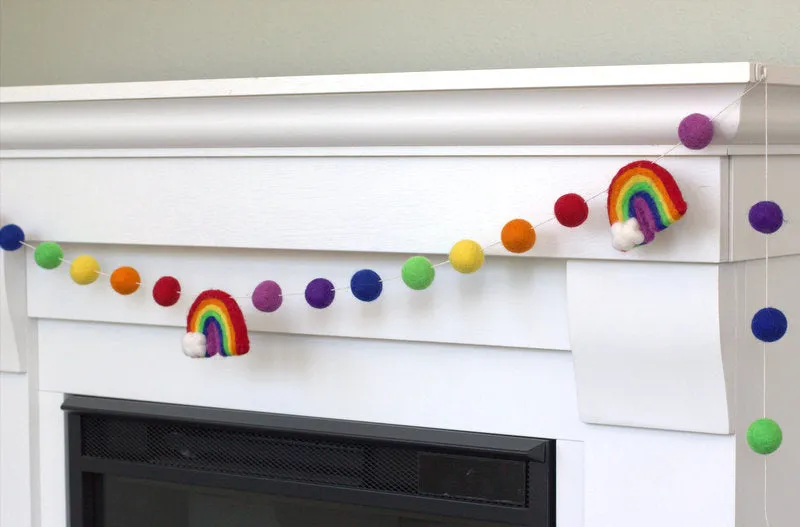 Rainbow Felt Garland- ROYGBIV