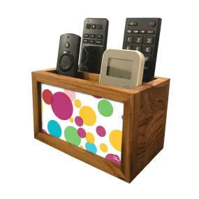 Remote Control Stand Holder Organizer For TV / AC Remotes -  Colorful Polka Dots