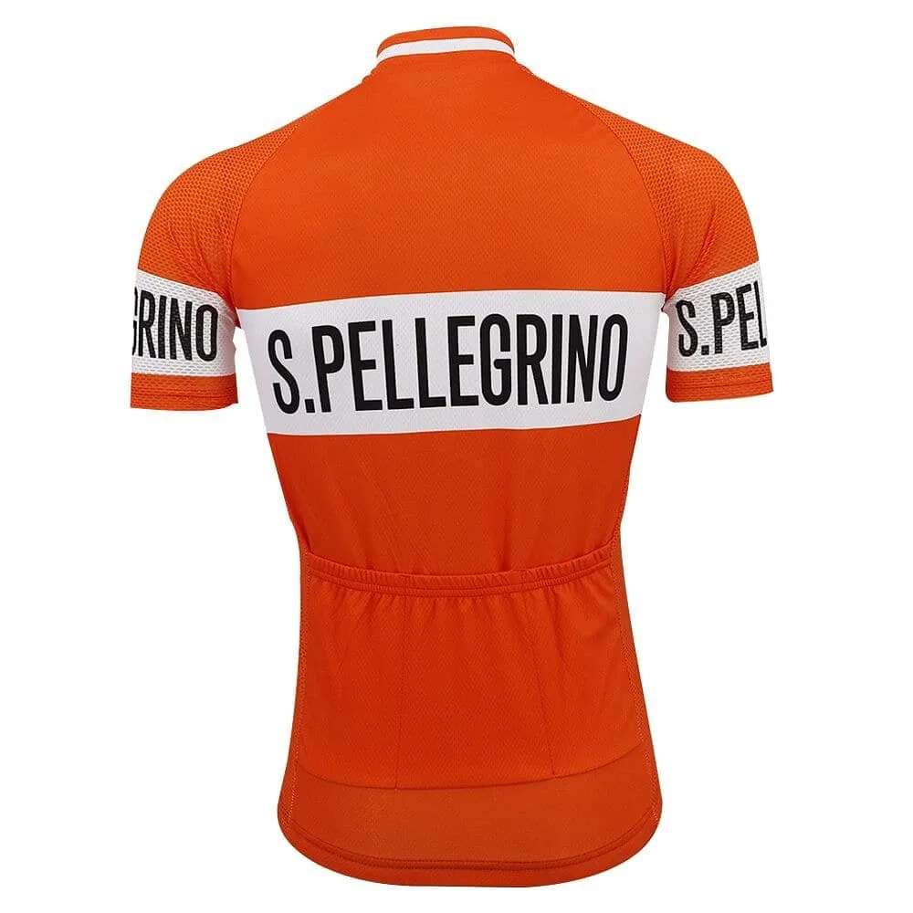 Retro San Pellegrino Cycling Jersey - Orange