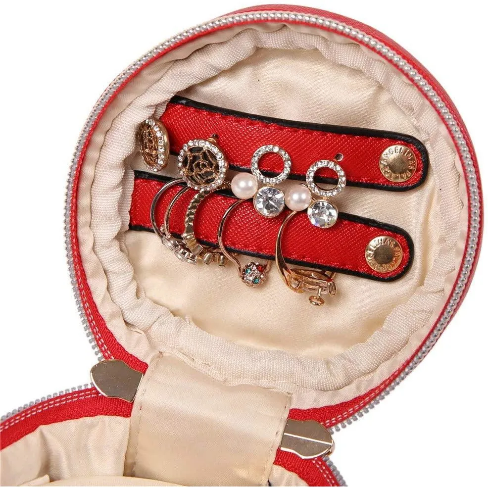 Round Jewelry Case Light Red