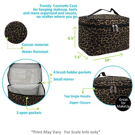 !SALE! Leopard print NGIL Large Top Handle Cosmetic Case