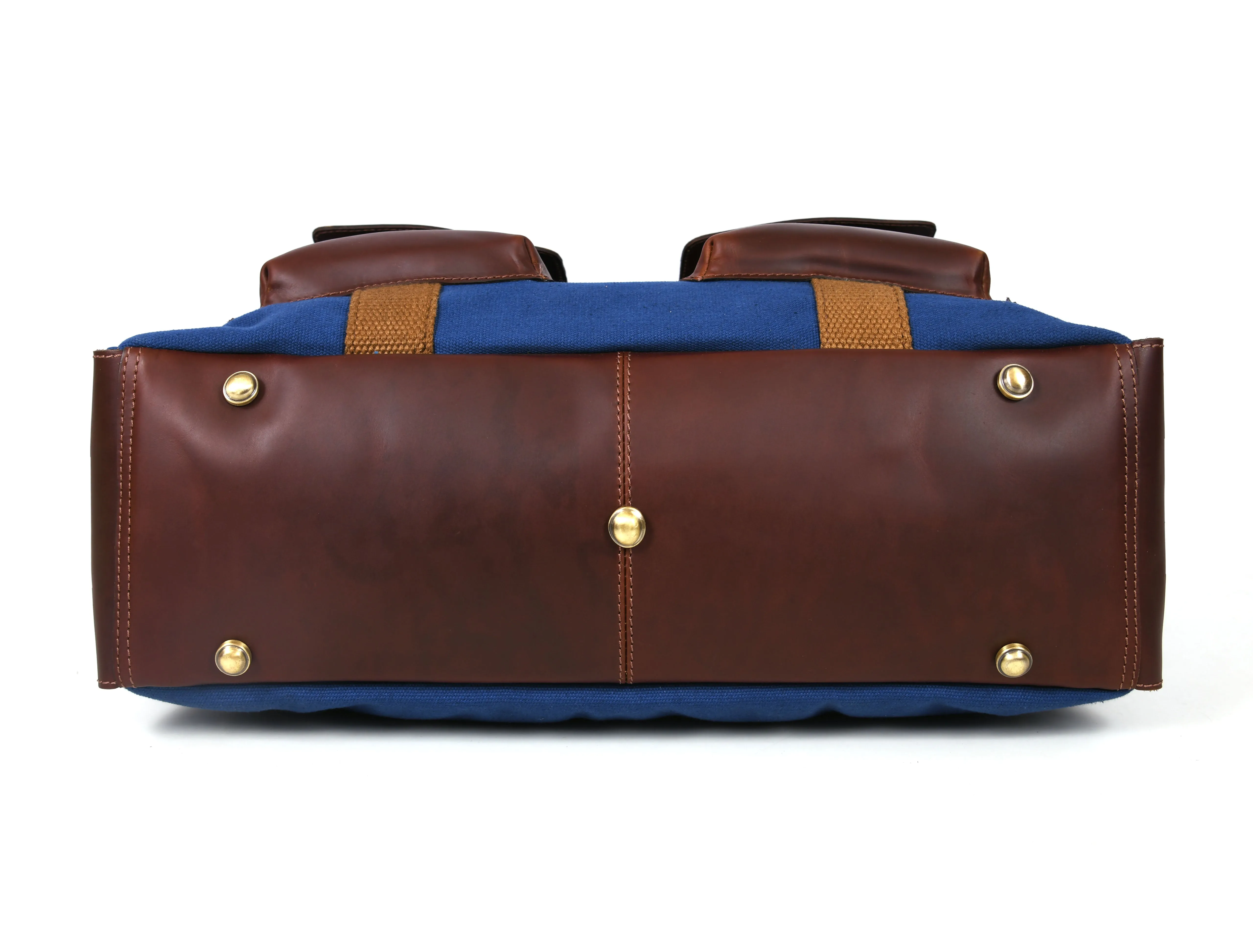 Salinas Leather Canvas Travel Bag -  Persian Blue