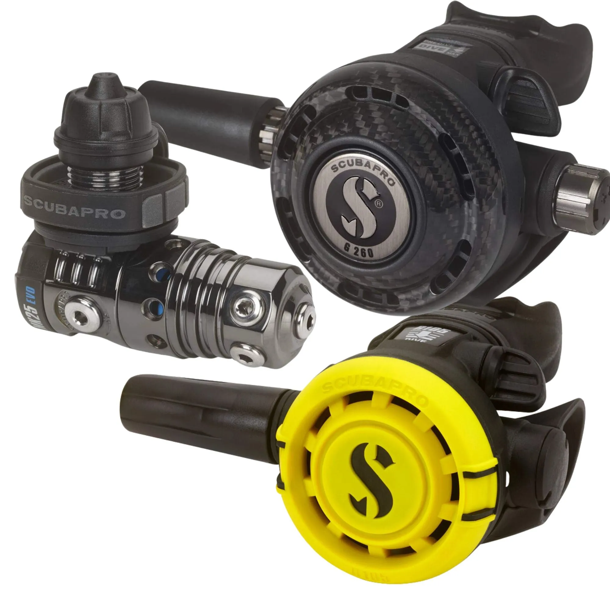 Scubapro Mk25 EVO G260/R105 Carbon Black Tech Regulator Set 2024