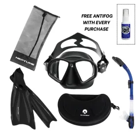 Sharkskin Extreme SeaClear Mask, EasyClear Splash Snorkel Fin Package   Free Anti-fog