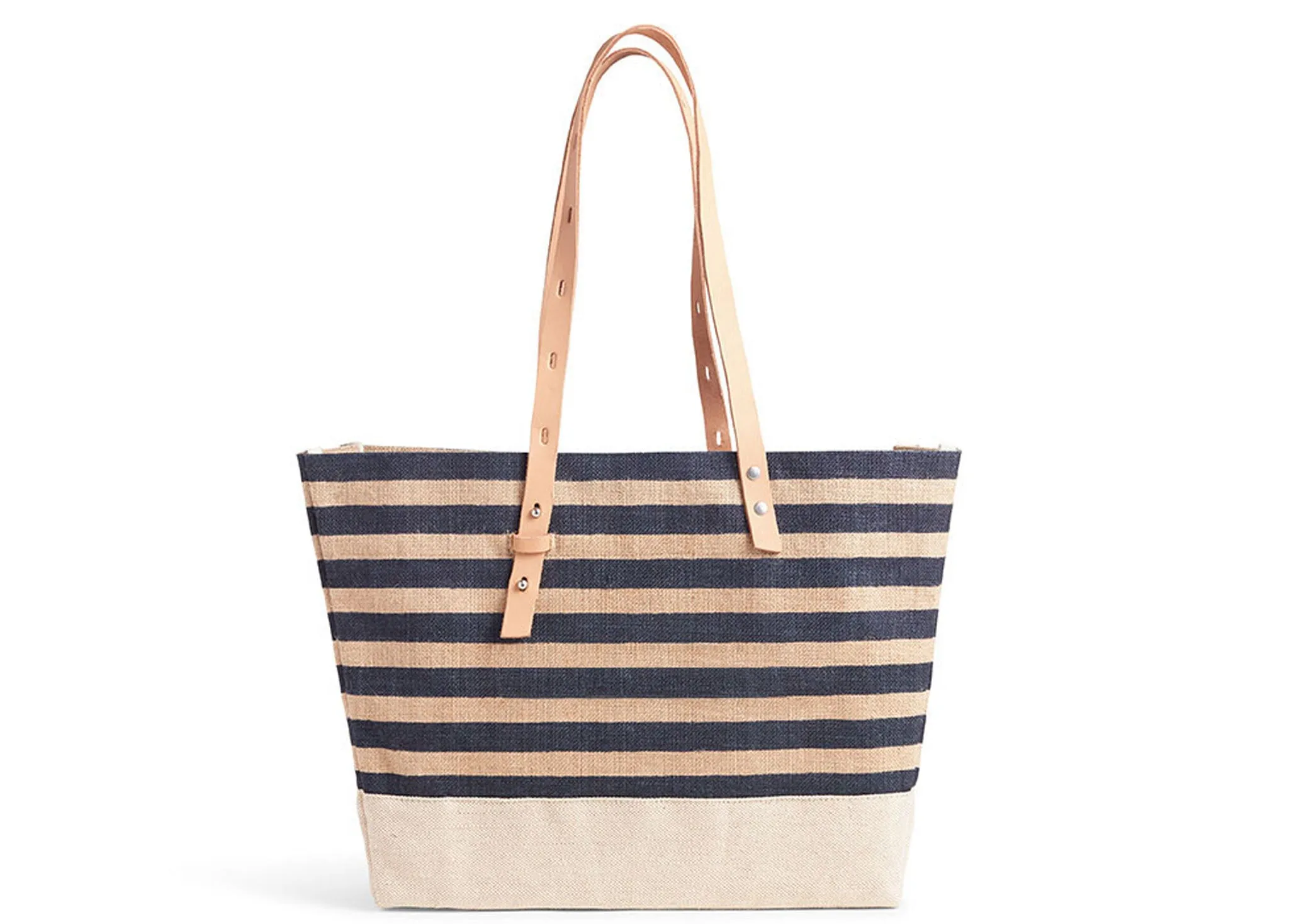 Shoulder Market Bag in Navy Stripes - Wholesale