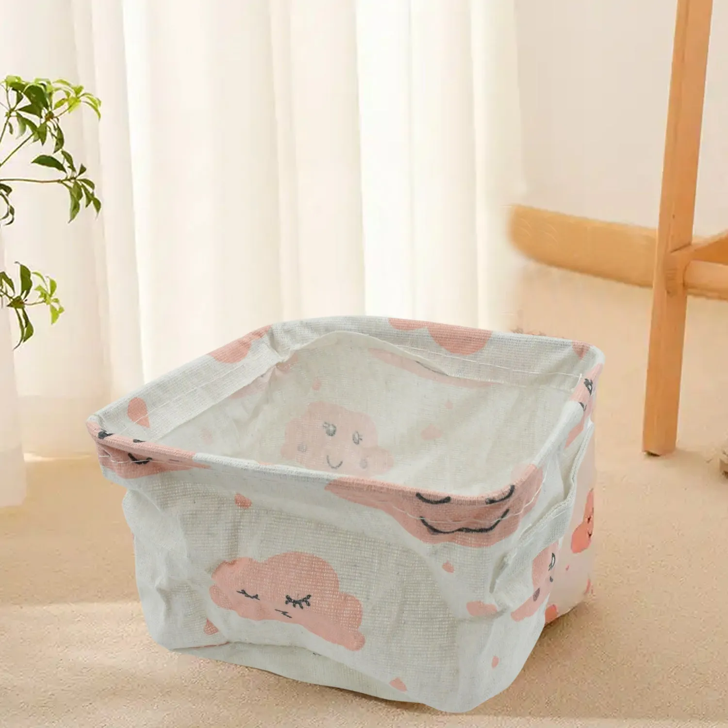 Small Foldable Storage Boxes Cubes Container Organizer Baskets Fabric Drawers Bedroom, Closet, Toys, Thick Cloth Shimmer, Home Decor Organizers Bag for Adult Makeup, Baby Toys liners, Books