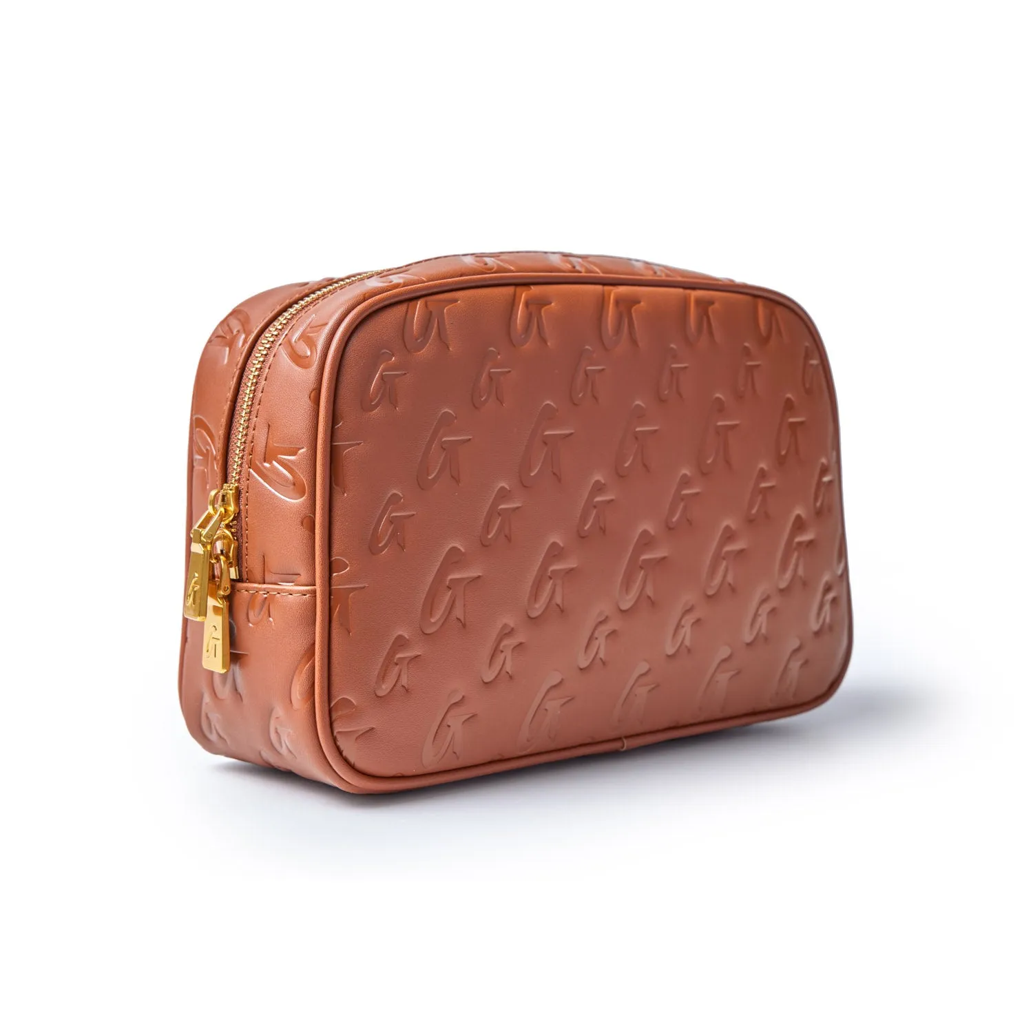 SMALL MONOGRAM TOILETRY BAG - BROWN