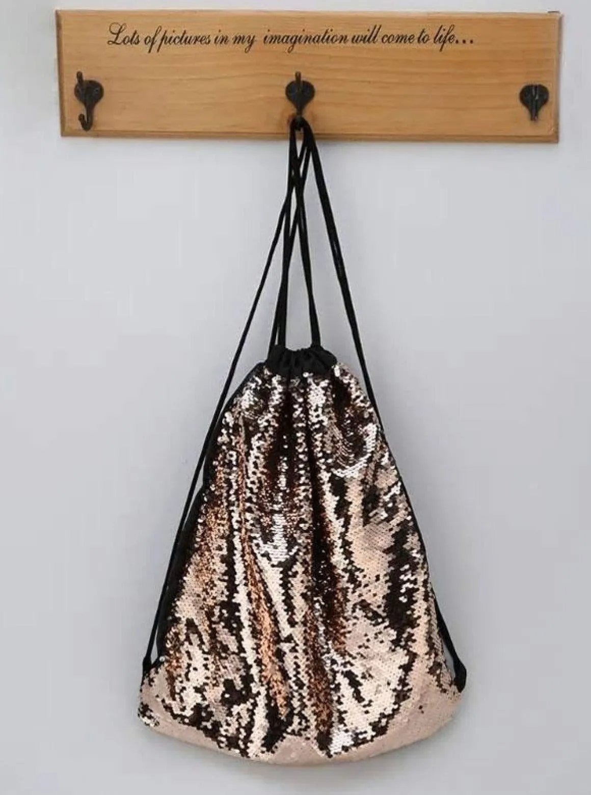 Smart Sparkle Sequin Drawstring Bag