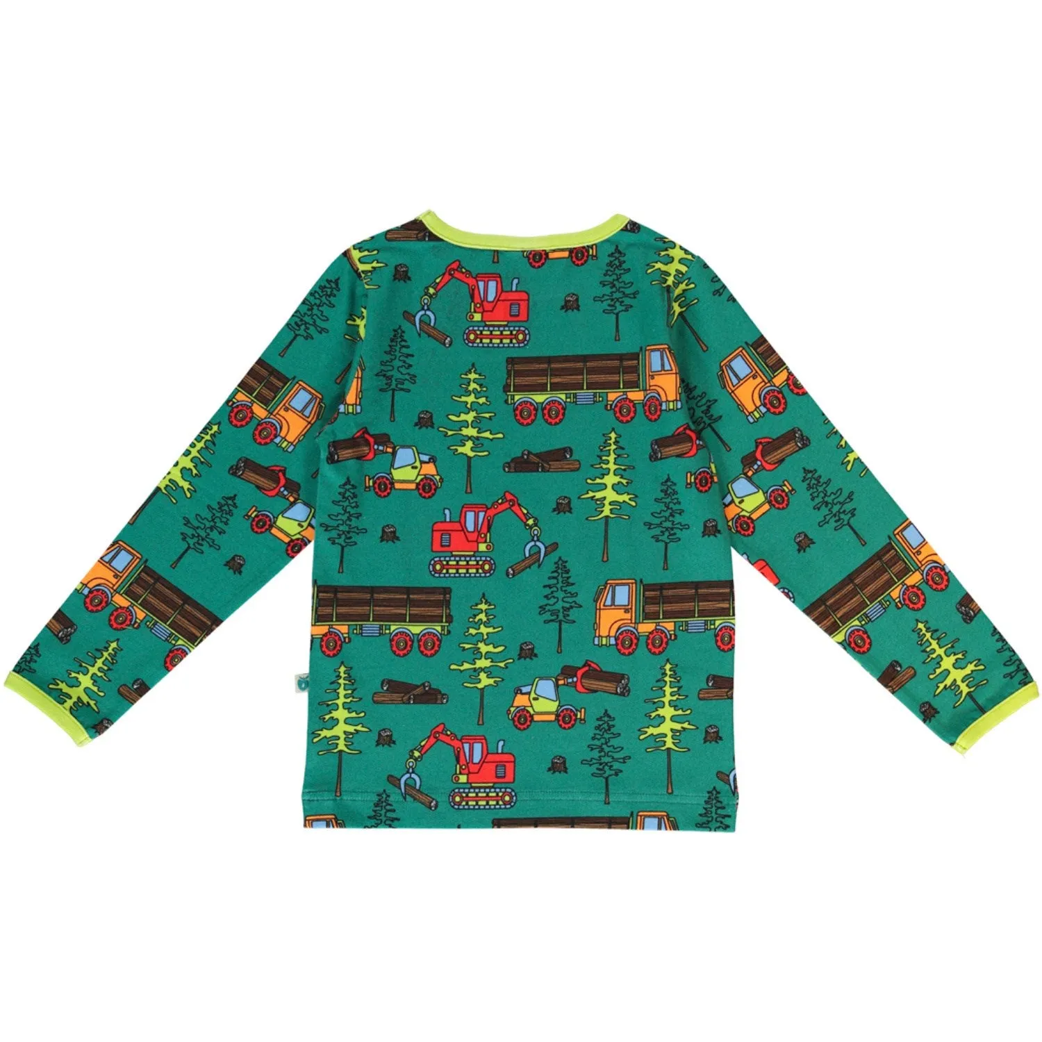 Småfolk Petroleum Green Long Sleeve Blouse With Machines