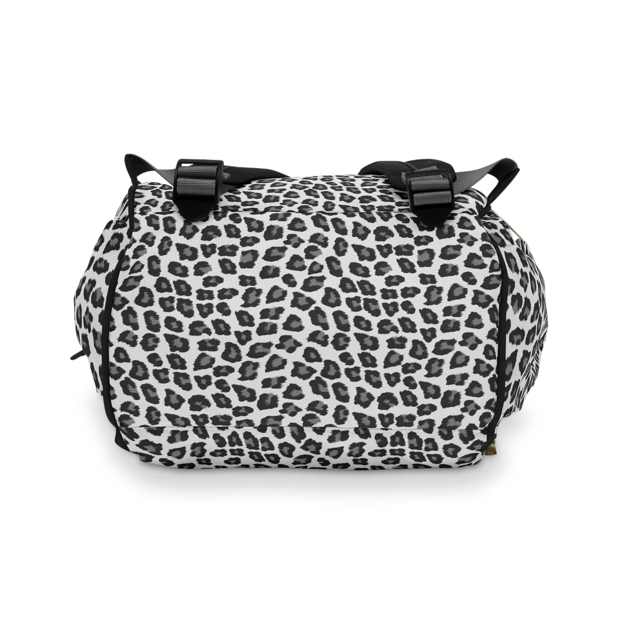 Snow Leopard Diaper Bag Backpack, Animal Print Baby Girl Waterproof Insulated Pockets Stylish Mom Designer Men Women