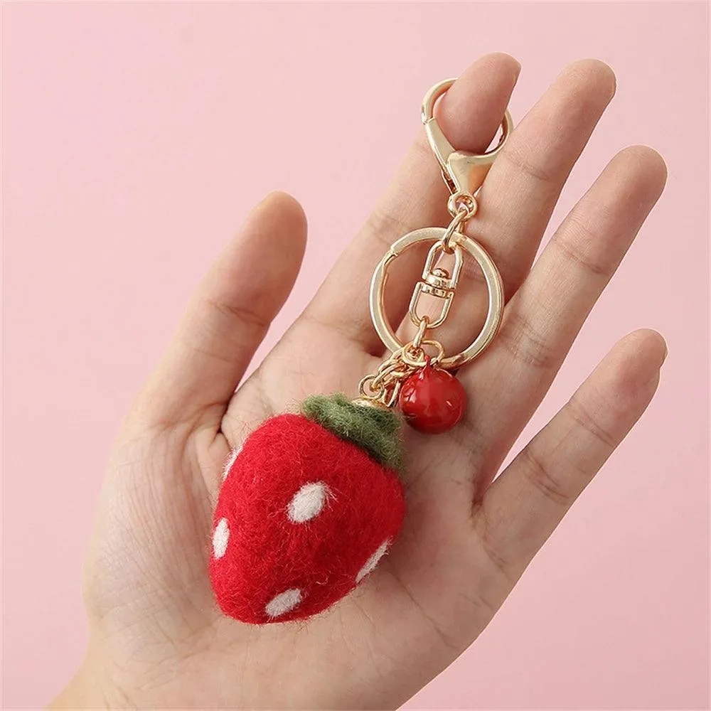 SP010 Unique Keychains - Plush Doll Strawberry, Rabbit, Teddy Pattern