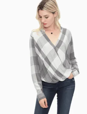 Splendid - Murray Plaid Surplice Top