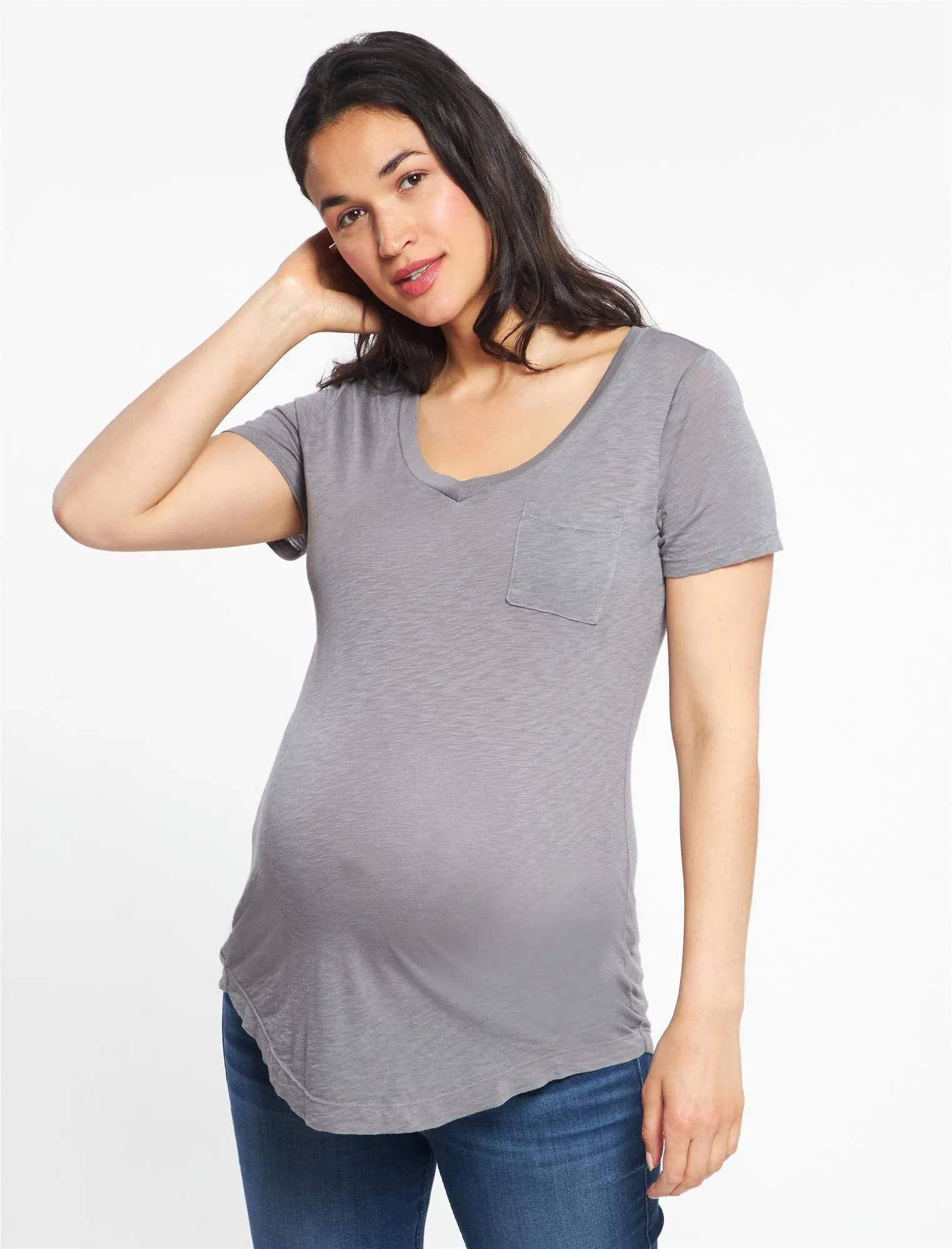 Splendid Super Soft Maternity T Shirt in Asphalt