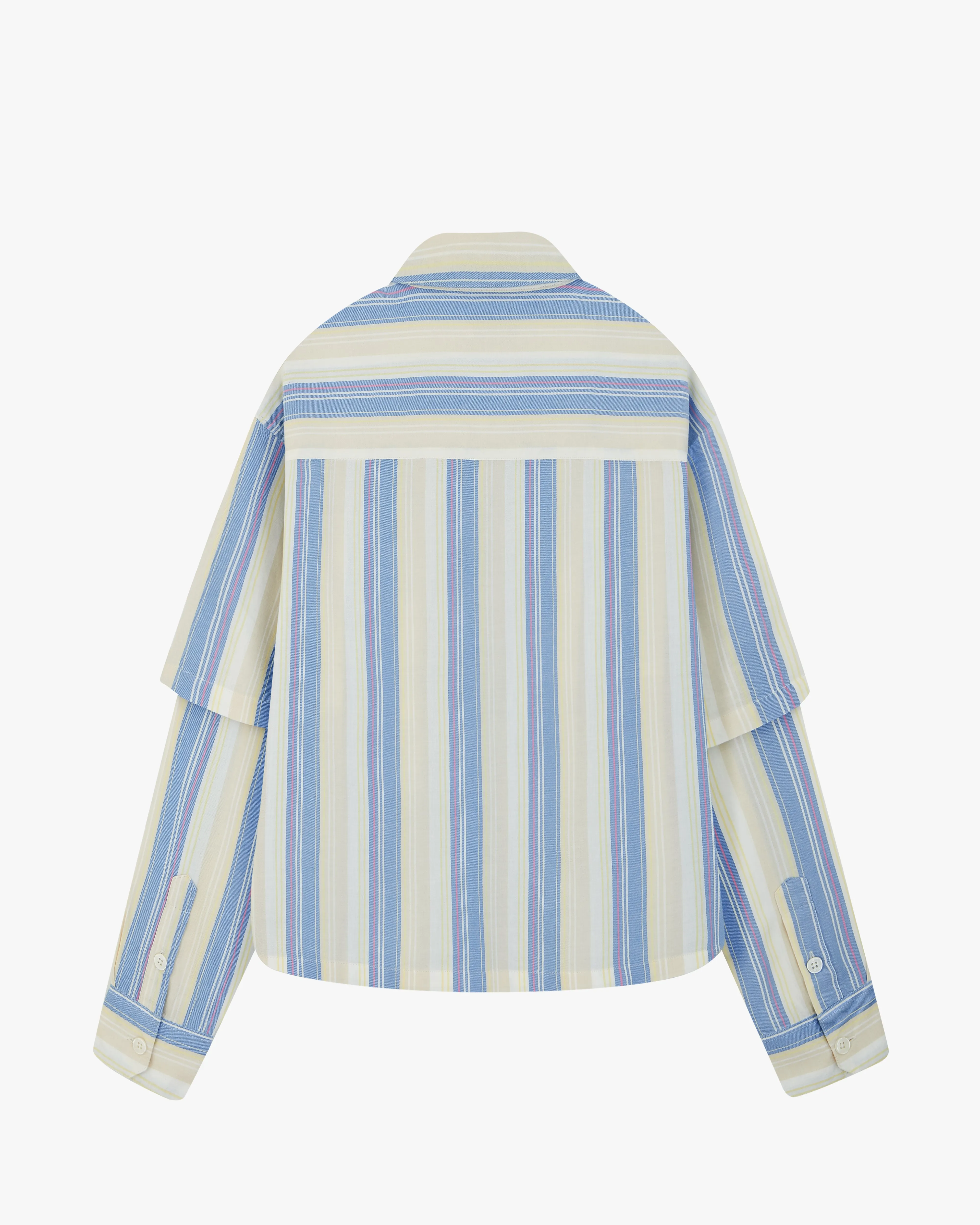 STRIPE DOUBLE SLEEVE SHIRT BABY BLUE