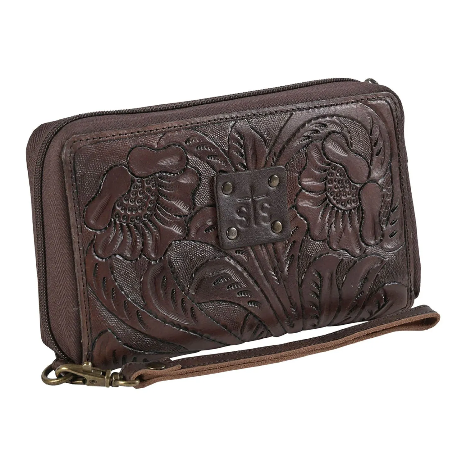 STS Westward Kacy Tooled Leather Zip-Around Organizer