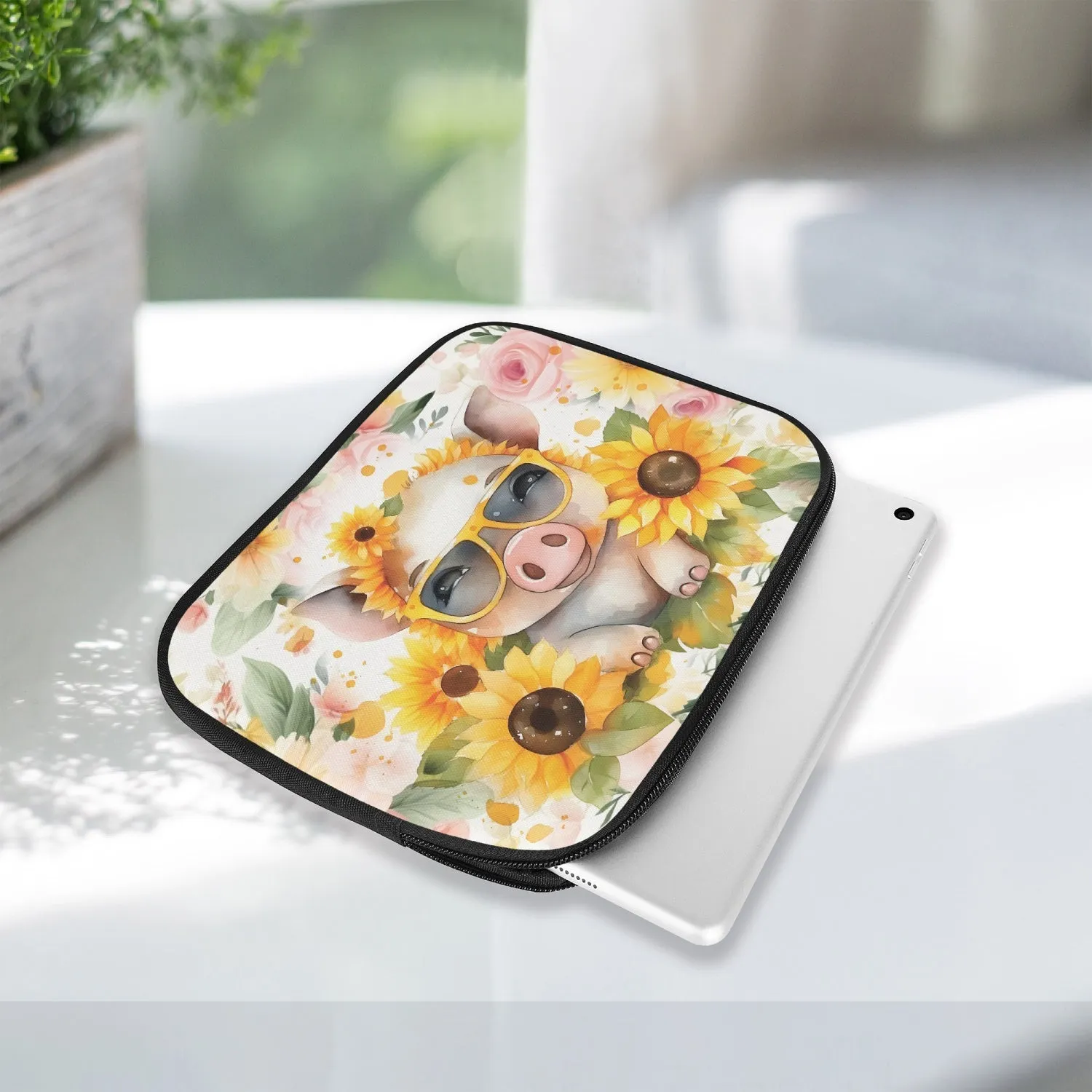 Tablet Sleeve - Sunflowers, Pig, awd-657