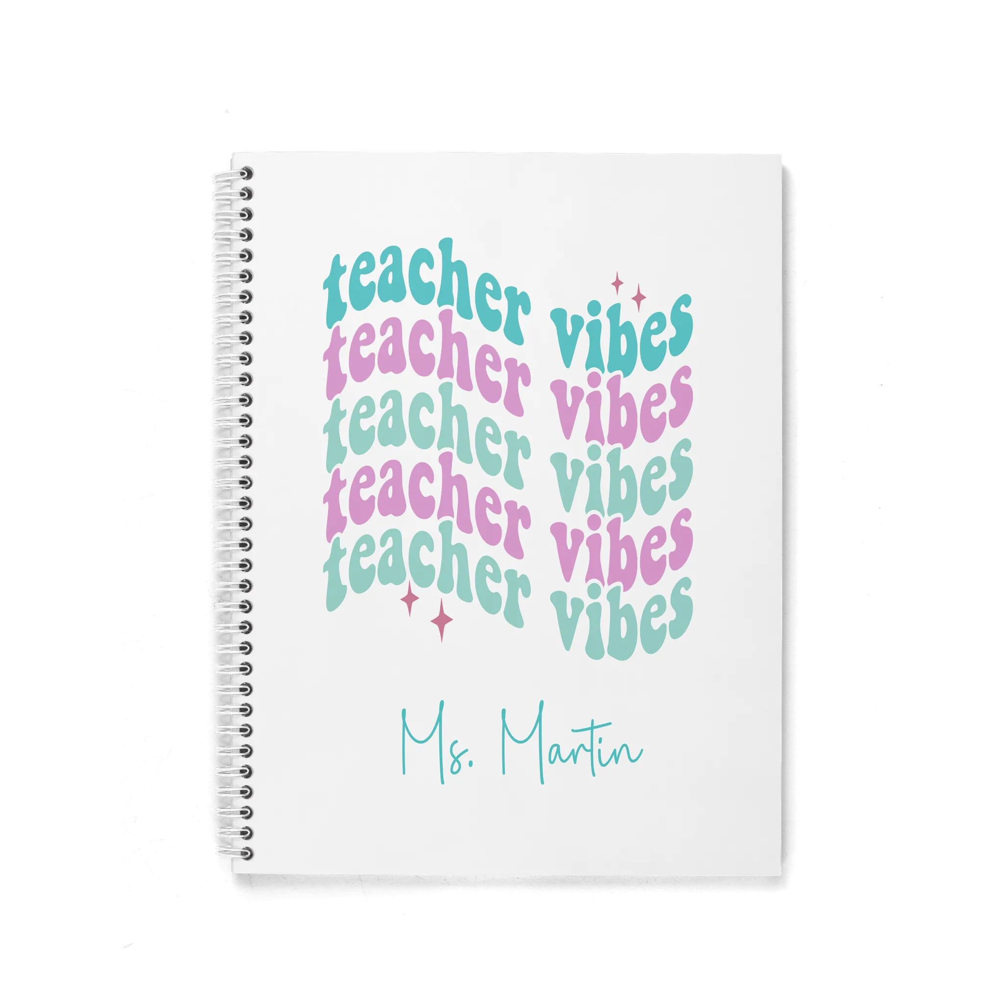 TEACHER VIBES PERSONALIZED SPIRAL NOTEBOOK