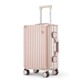 THE CLOWNFISH Combo of 2 Stark Series Luggage Polycarbonate Hard Case Suitcases Eight Wheel Trolley Bags with Double TSA Locks- Blush Pink (Medium 67 cm-26 inch, Small 57 cm-22 inch)