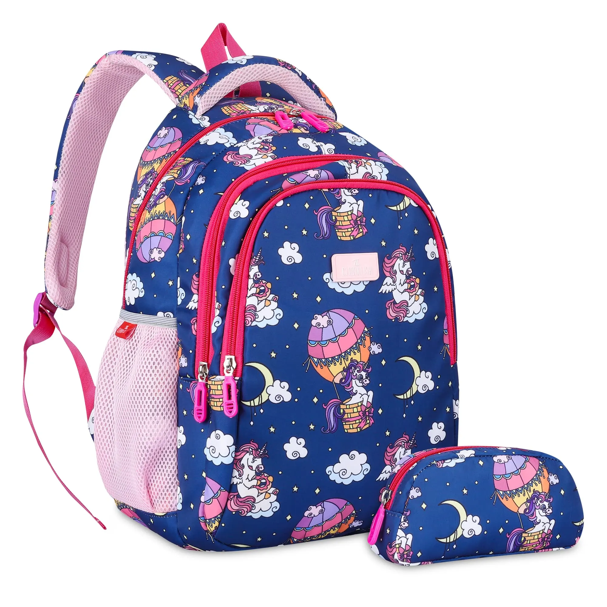 THE CLOWNFISH Scholastic Series Printed Polyester 30 L School Standard Backpack With Pencil Pouch School Bag Daypack Picnic Bag For Boys & Girls Age 8-10 Years (Royal Blue)