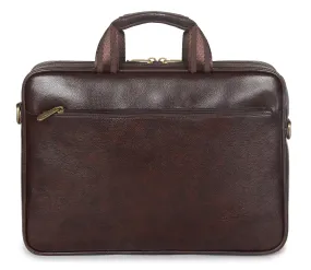 THE CLOWNFISH Zeus Faux Leather 15.6 inch Laptop Messenger Bag Briefcase (Dark Brown)