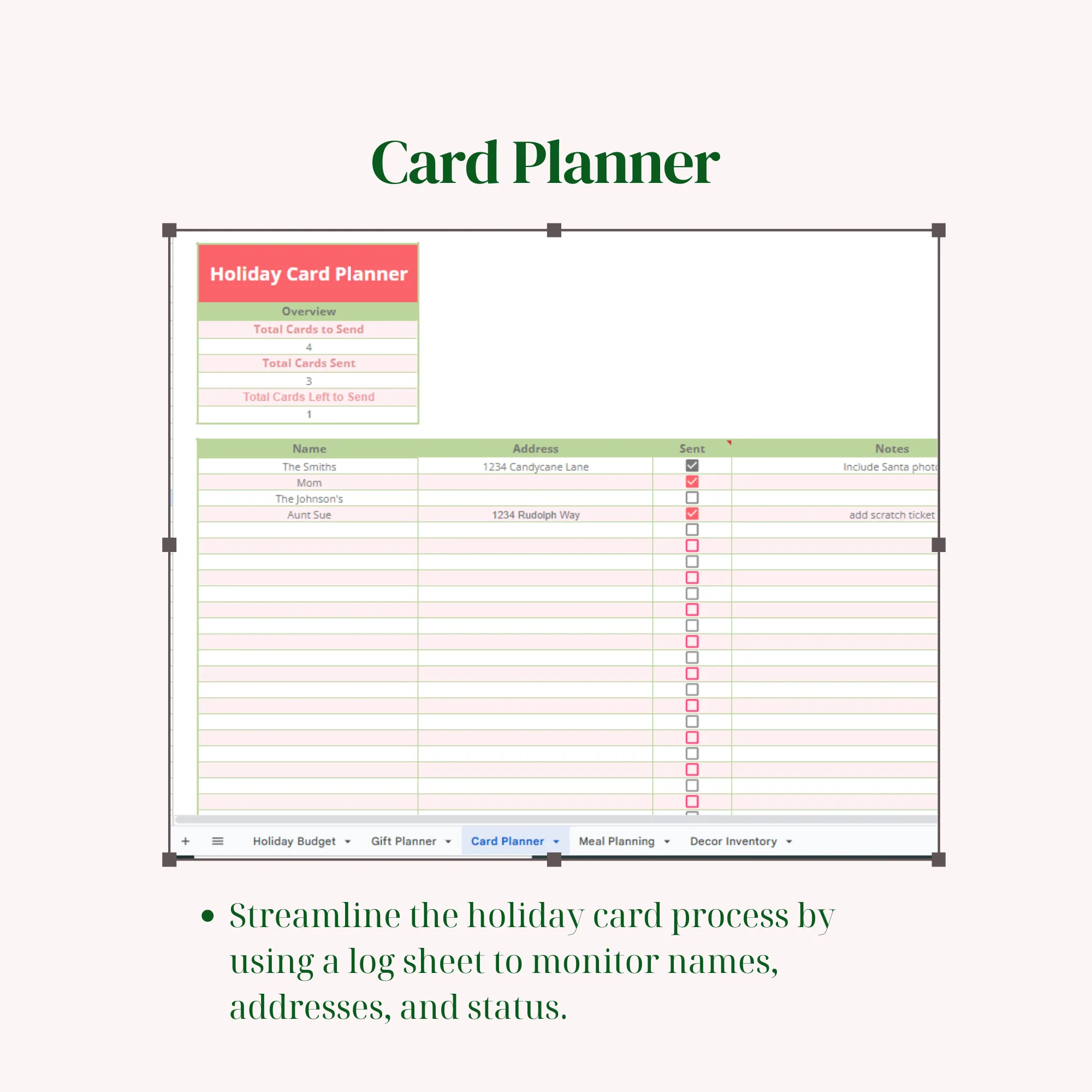 Ultimate Christmas Holiday Planner Template for Google Sheets | Festive Digital Organizer for Stress-Free Holiday Planning | Printable Xmas Tracker