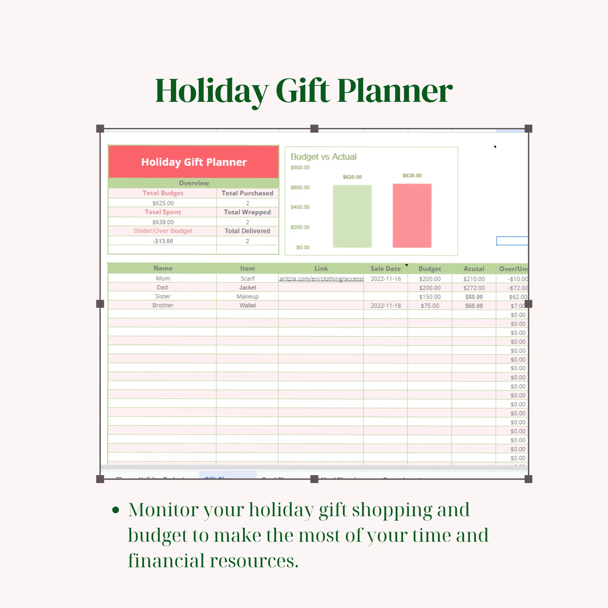 Ultimate Christmas Holiday Planner Template for Google Sheets | Festive Digital Organizer for Stress-Free Holiday Planning | Printable Xmas Tracker