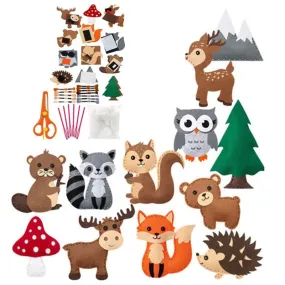 Woodland Animals DIY Felt Craft Sewing Kits For Kids