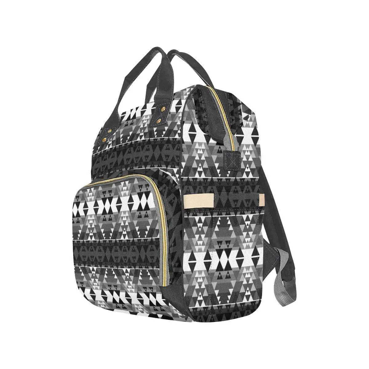 Writing on Stone Black and White Multi-Function Diaper Backpack