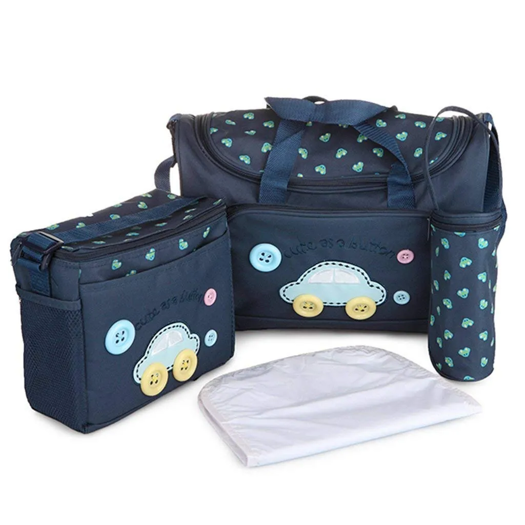 xcluma Baby Diaper Nappy Changing Baby Diaper Bag Mother Bag Mummy Bag Handbag (4 Pcs Set -Dark Blue)