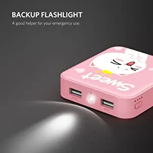 Yoobao M4 10000mAh Cute Compact Portable Power bank with Flashlight, Dual Output USB (Pink)| YB-6024