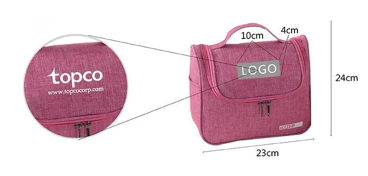 Zippered Toiletry Bag With Side Pockets For Travel