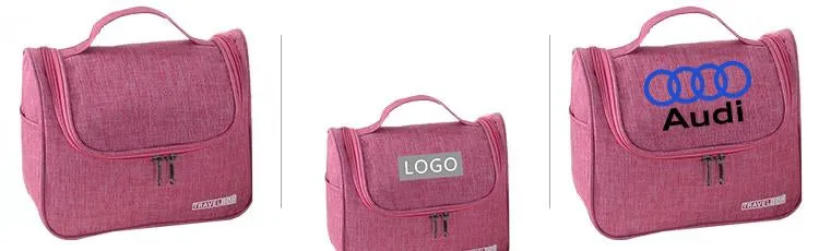 Zippered Toiletry Bag With Side Pockets For Travel